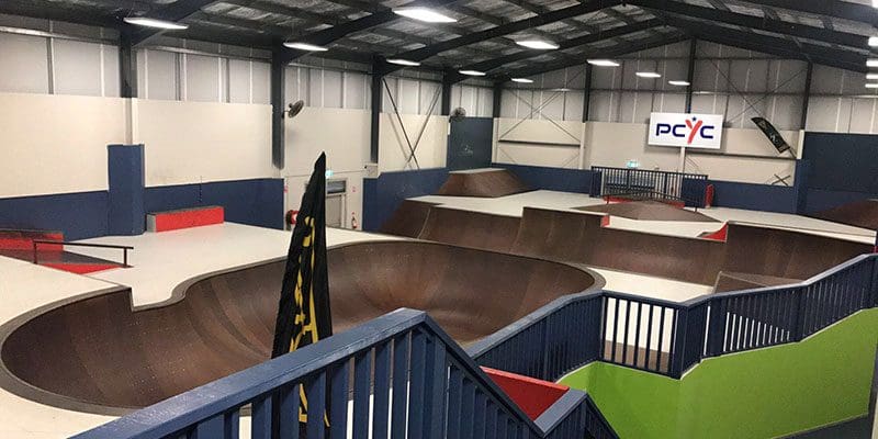 The indoor skate park at Cessnock PCYC is a great option in any weather